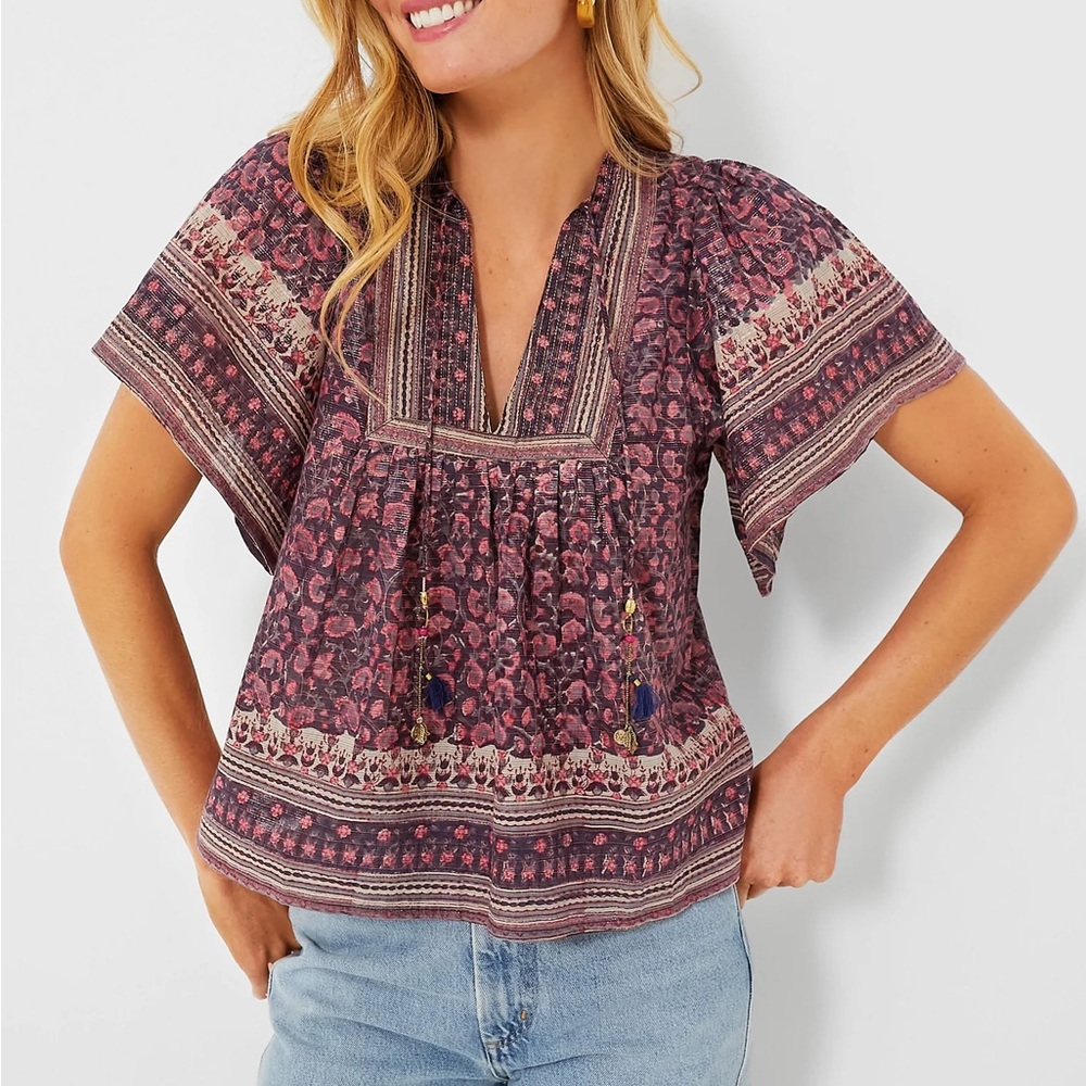 Bohemian Floral Blouse - Purple